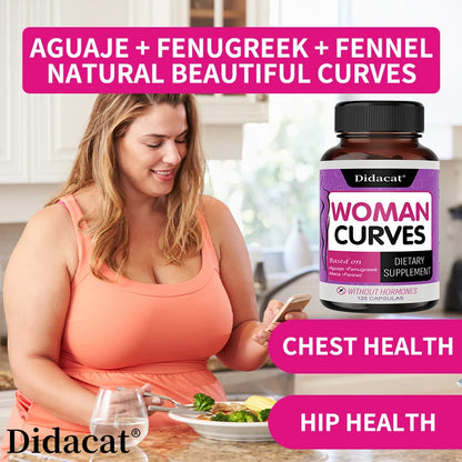 Peruvian Maca, Fennel, Fenugreek Extracts, Supports Improved Breast Shape, Showing Natural Curves, 120 Capsules,