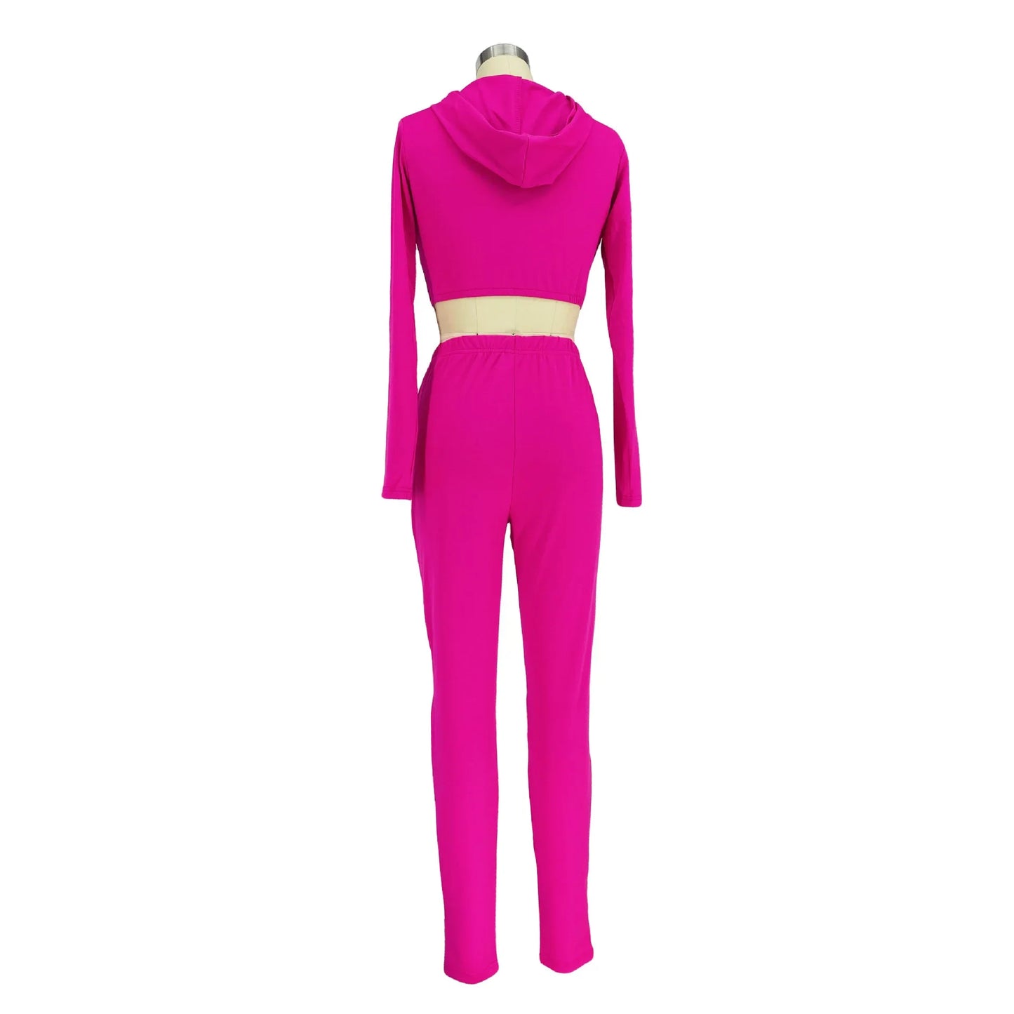 Striped Bandage Full Sleeve O-neck + Pant Sport Sets