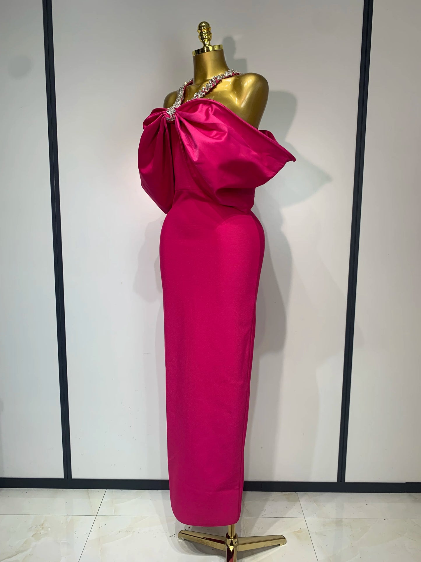 Off the Shoulder Crystal Bodycon Bandage Dresses