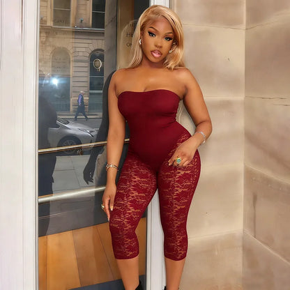 Lace See Through Bodycon Jumpsuits for Woman