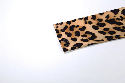 Leopard Print Ruched Patchwork Full Sleeve Midnight Stretch Dresses