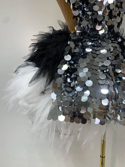 Sparkly Black Sequins Mini Dresses