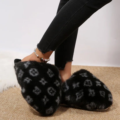 New Fluffy Luxury Designer Home Casual Fuzzy Shoes for Women