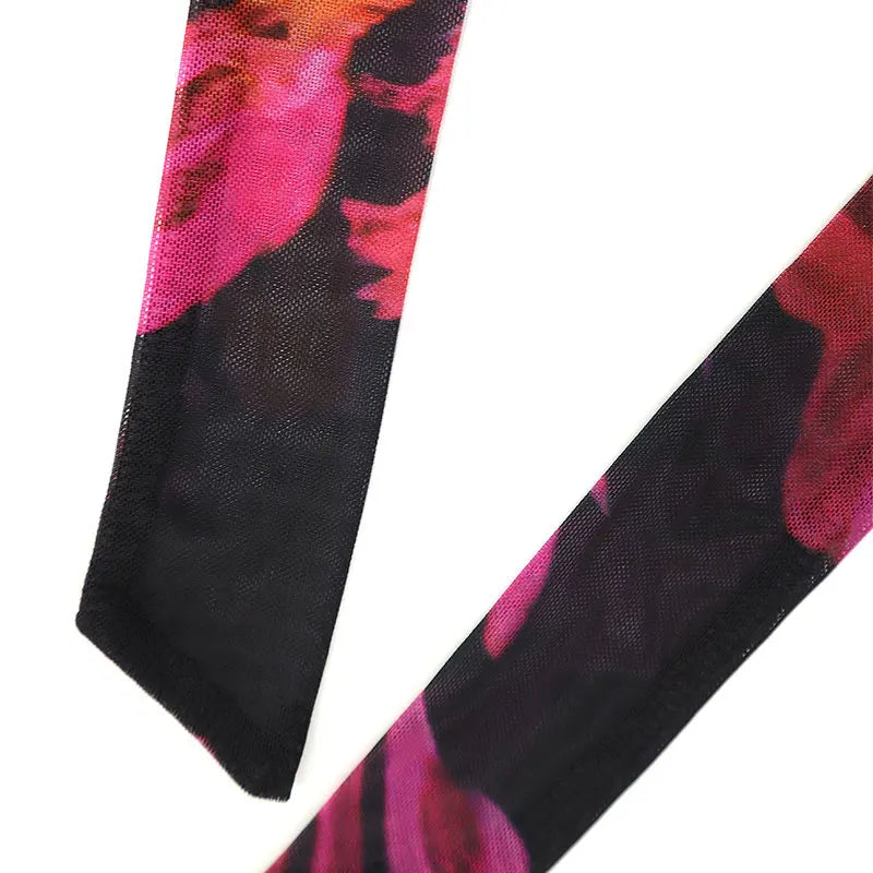 New Print Sleeveless Lady Elegant Mesh Dresses