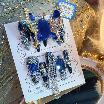 Fairy Diamond Butterfly Deep Royal Blue Glitter Easy To Apply