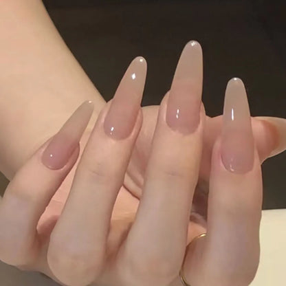 24Pc Long Stiletto Press on Nails Cherry Pink French False Nails with 3D Bow Pearls Design Detachable Acrylic Fake Nail Art Tips