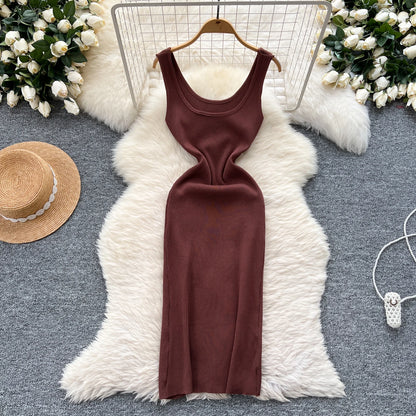 New Elastic Knitted Maxi Dresses