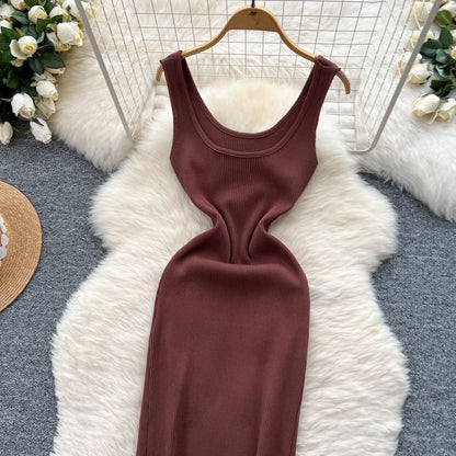 New Elastic Knitted Maxi Dresses