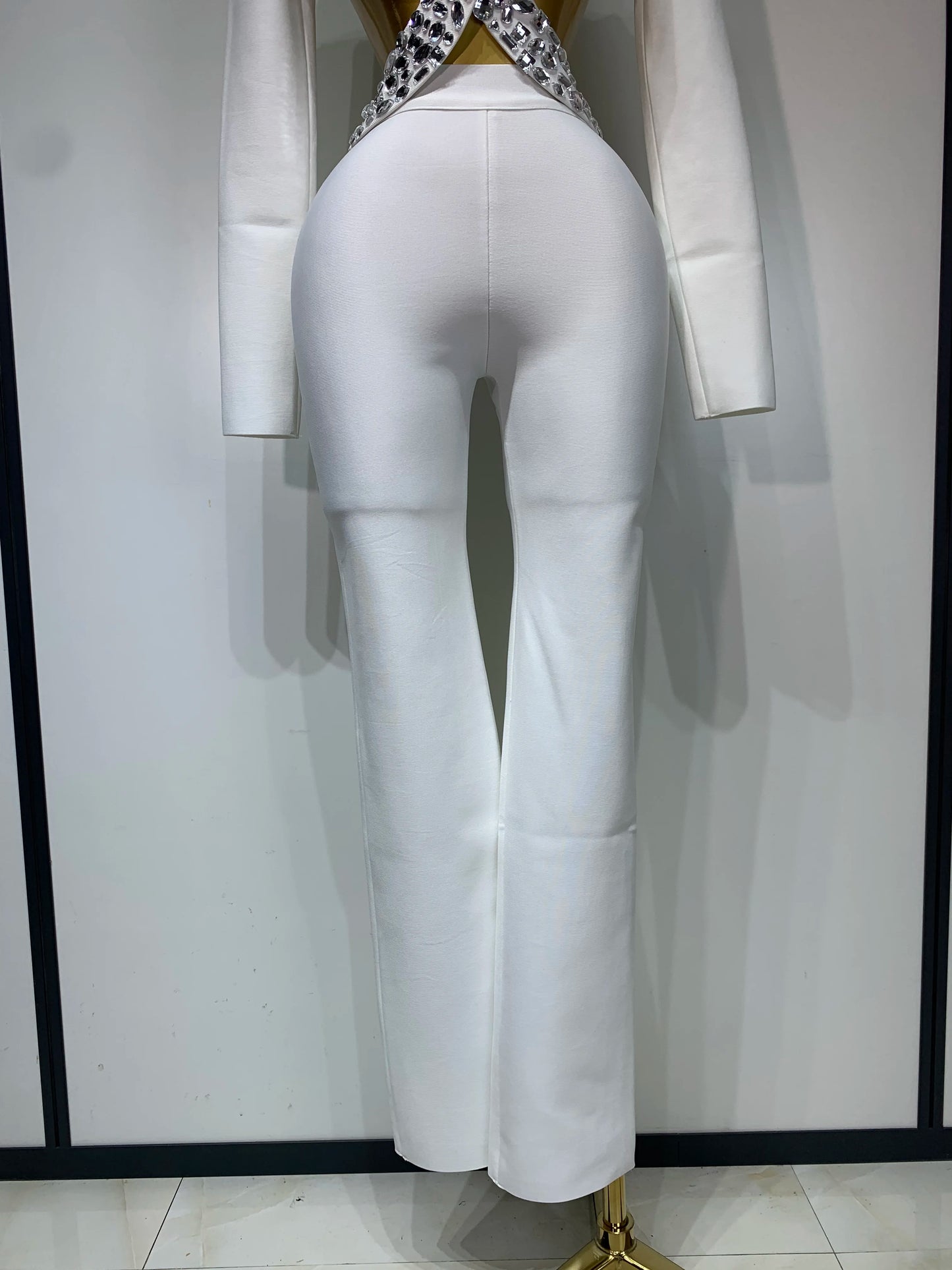 Long Sleeve Beading Bodycon Pant Bandage Sets