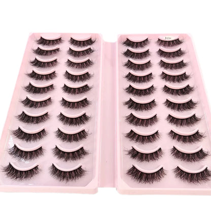 20 Pairs Natural long 3D Mink False Short Eyelashes