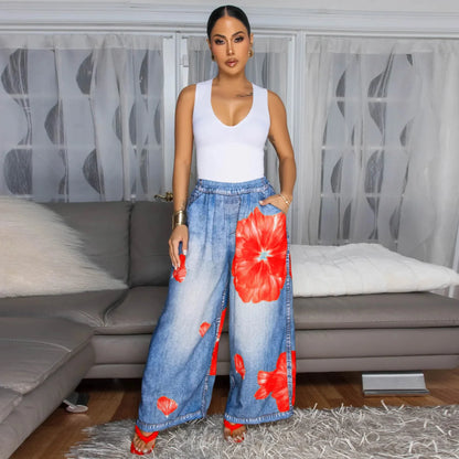 Casual Printed Wide Leg Pants (Comfortable)