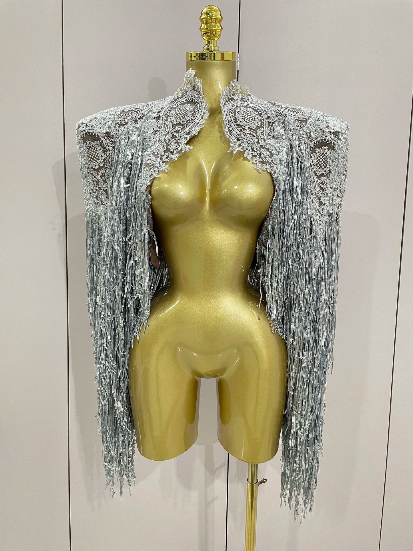 Luxury Sparkly Rhinestone Sequin Tassel Coat + Dress