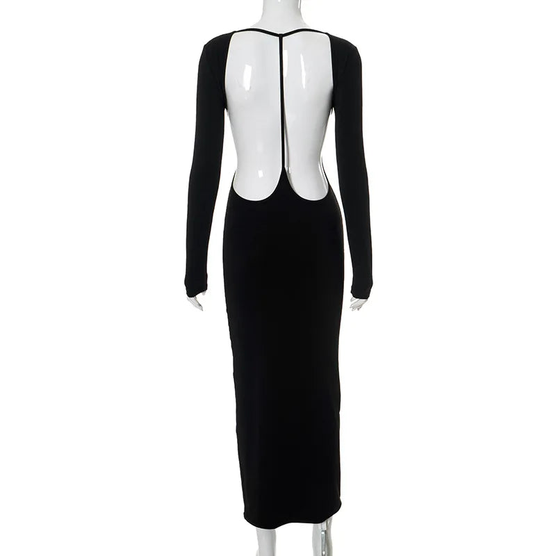 Joanna O-Neck Long Sleeve Backless Body-Shaping (Clubwear)