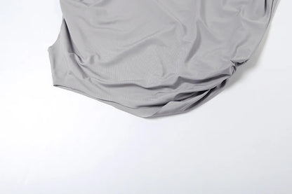 Tank Tops+Side Ribbon Skirts Stretch Matching Outfits