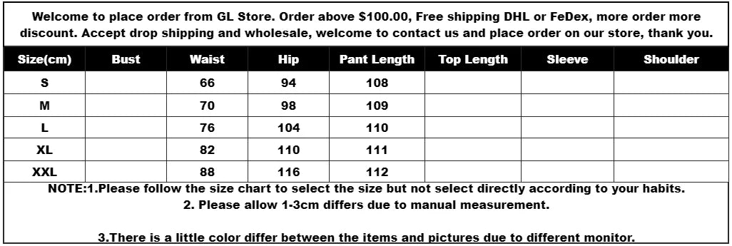 Pant Size Chart 