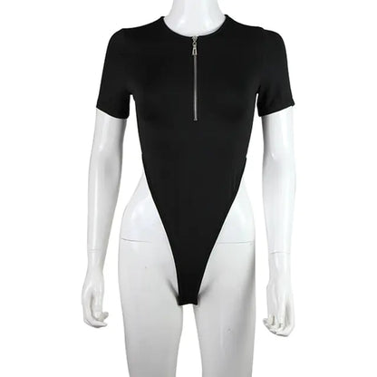Solid Zipper Skinny Jumpsuit