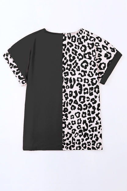 Plus Size Leopard Round Neck T-Shirt - Fashion Finder Hub