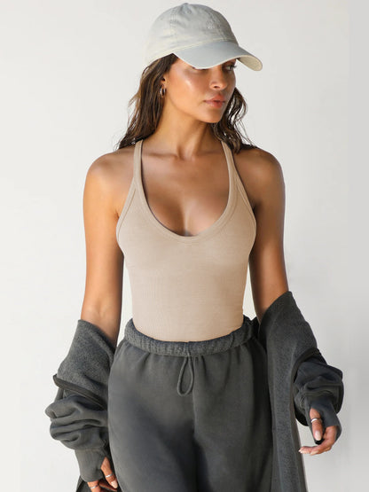 Scoop Neck Wide Strap Tank - Fashion Finder Hub