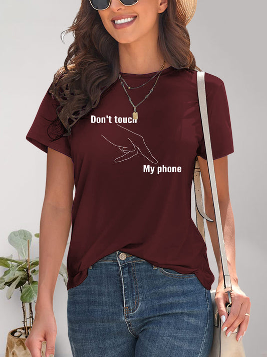 Graphic Round Neck Short Sleeve T-Shirt - Fashion Finder Hub