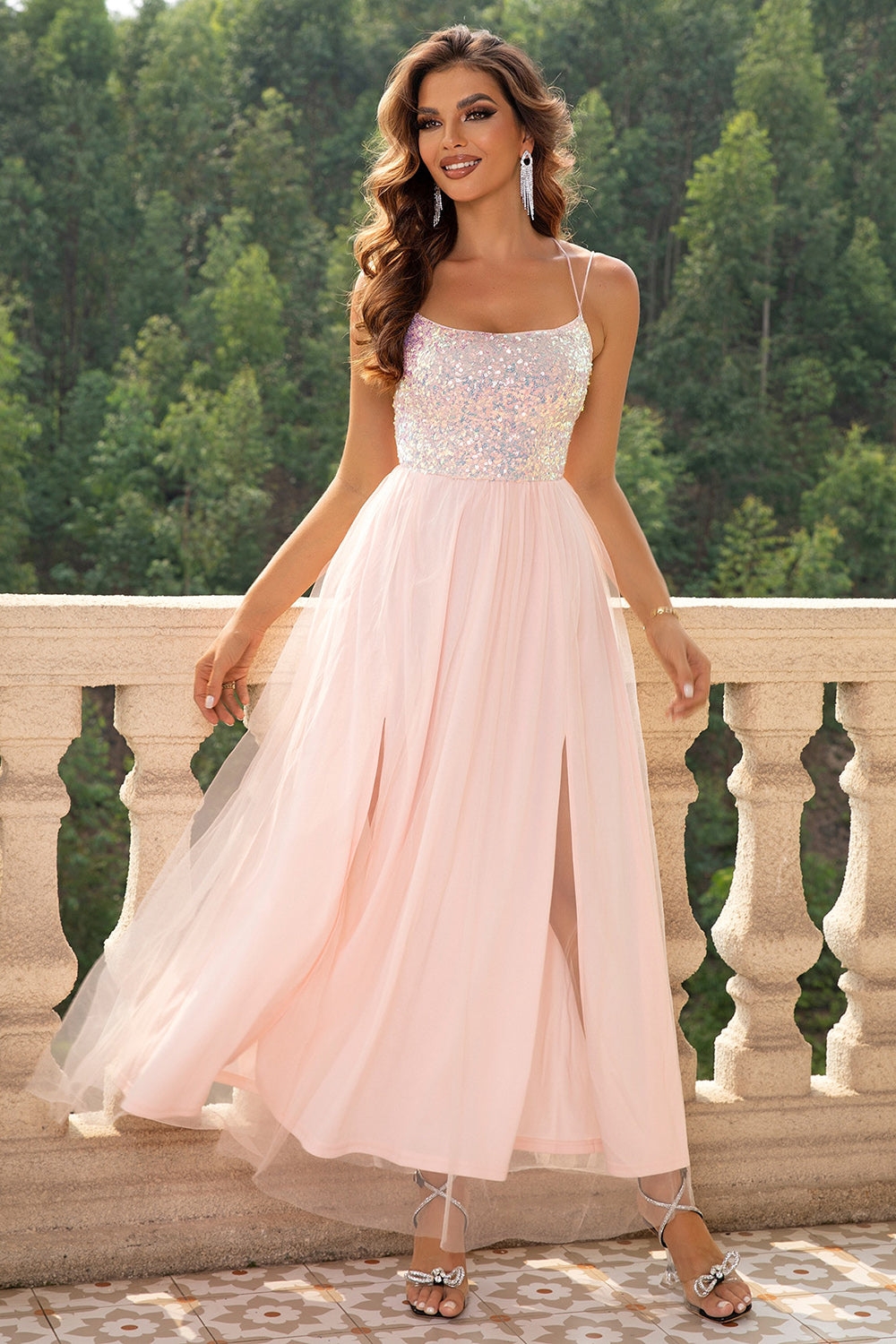 Lace-Up Backless Mesh Dress - Fashion Finder Hub