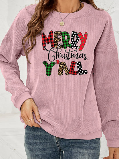 MERRY CHRISTMAS Y'ALL Graphic Sweatshirt - Fashion Finder Hub