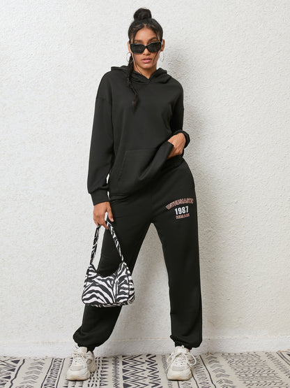 Graphic Hoodie and Sweatpants Set - Fashion Finder Hub