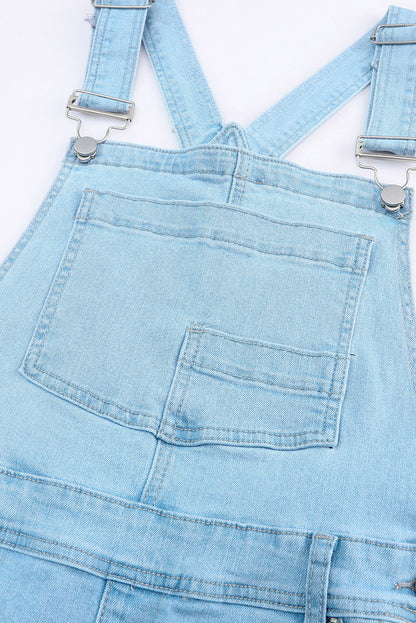 Distressed Denim Overalls with Pockets - Fashion Finder Hub