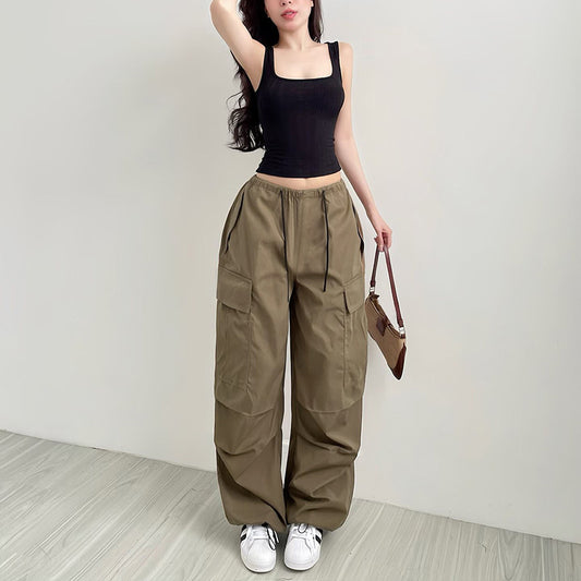 Casual Functional Pocket Overalls Trousers