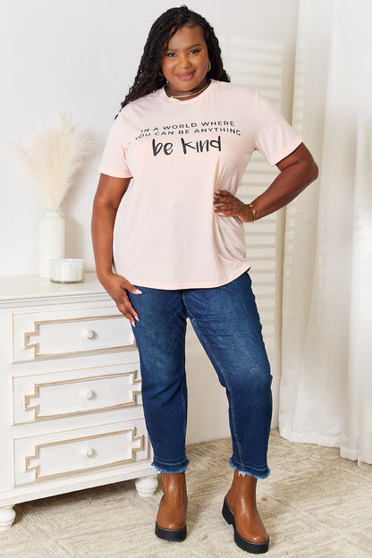 Simply Love Slogan Graphic Cuffed T-Shirt - Fashion Finder Hub