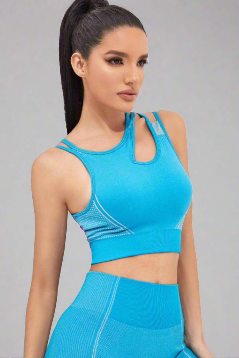 Cutout Strappy Sports Bra and Shorts Set