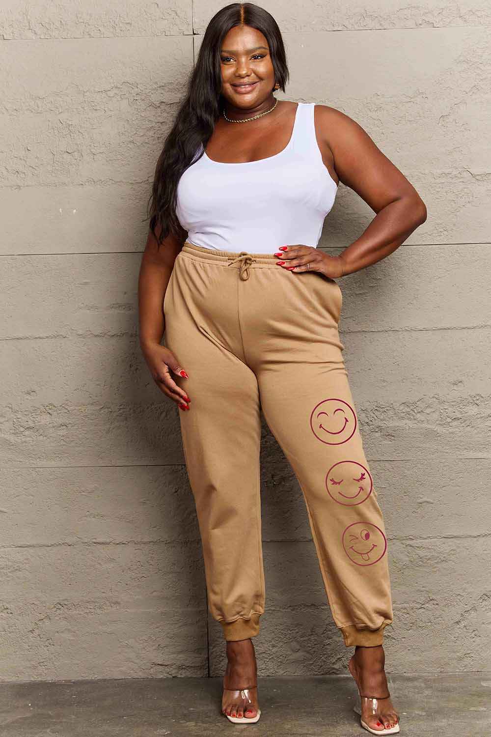 Simply Love Full Size Emoji Graphic Sweatpants - Fashion Finder Hub