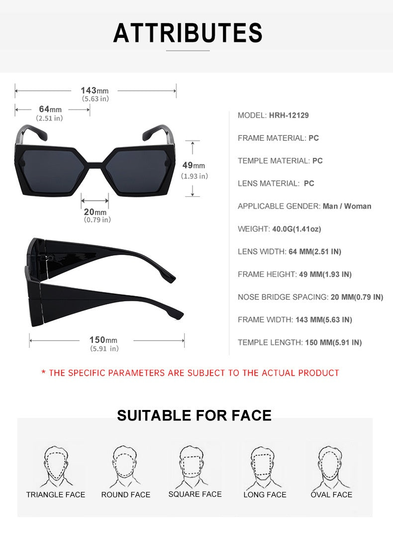 Amy's Large Frame Rectangular Sunglasses