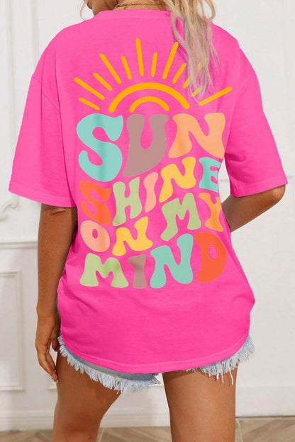 SUN SHINE ON MY MIND Round Neck T-Shirt - Fashion Finder Hub