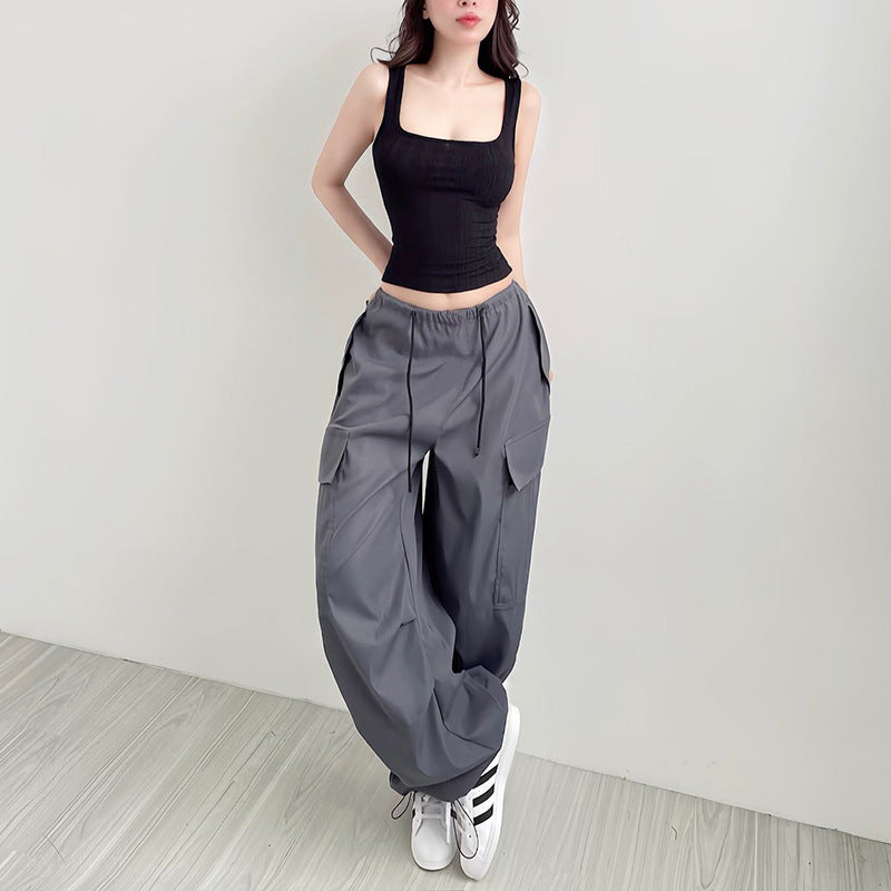 Casual Functional Pocket Overalls Trousers