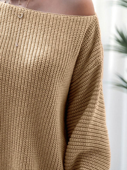 Rib-Knit Mini Sweater Dress - Fashion Finder Hub