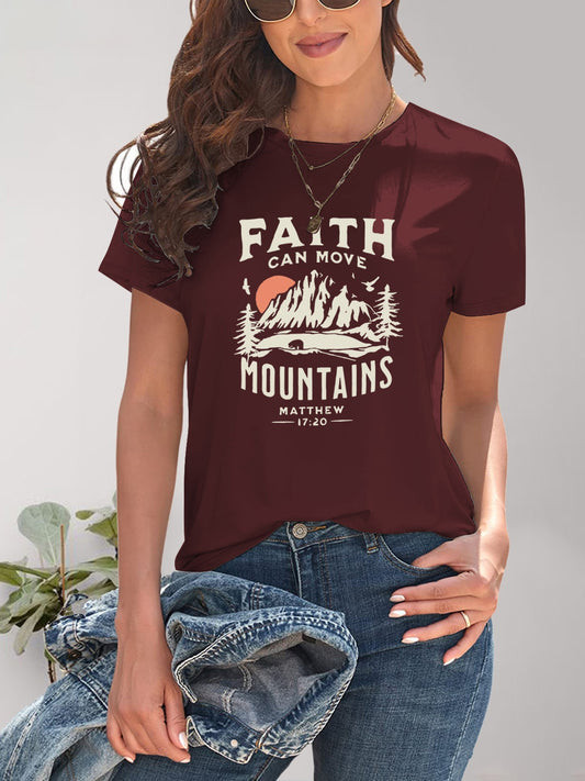 Graphic Round Neck Short Sleeve T-Shirt - Fashion Finder Hub
