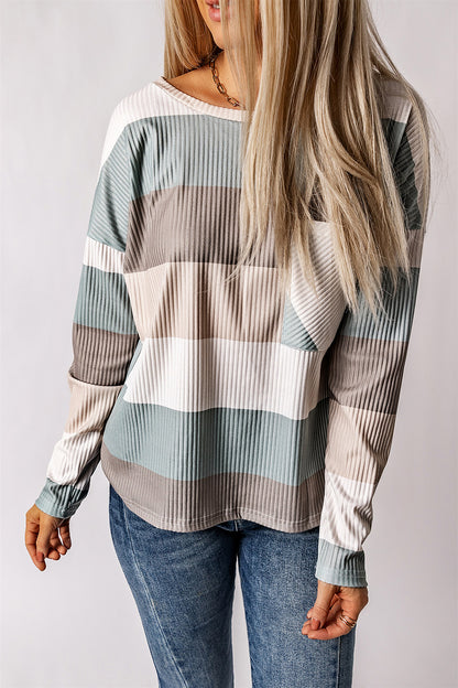 Wide Stripe Top with Pocket - Fashion Finder Hub