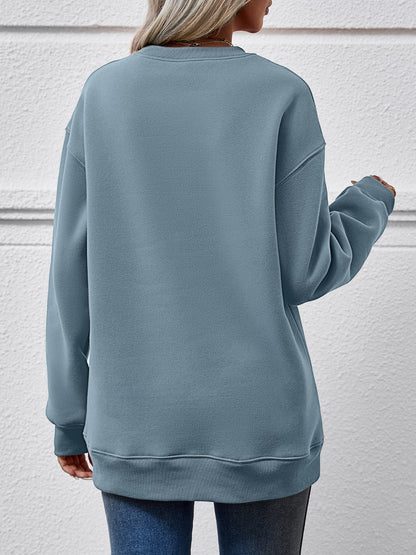 THE HELL I WON'T Round Neck Long Sleeve Sweatshirt - Fashion Finder Hub