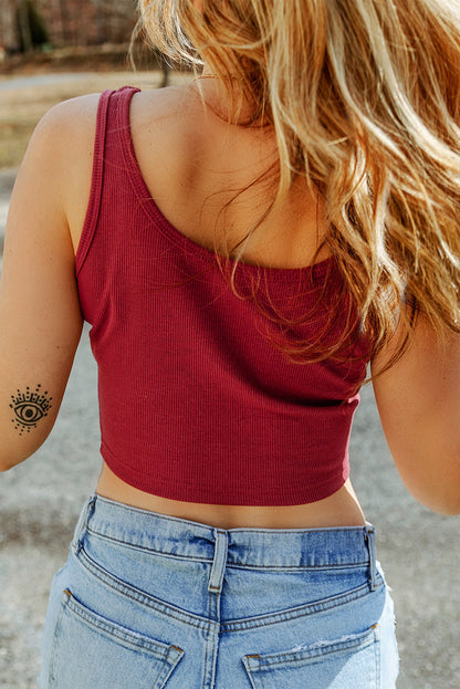 Scoop Neck Wide Strap Tank - Fashion Finder Hub