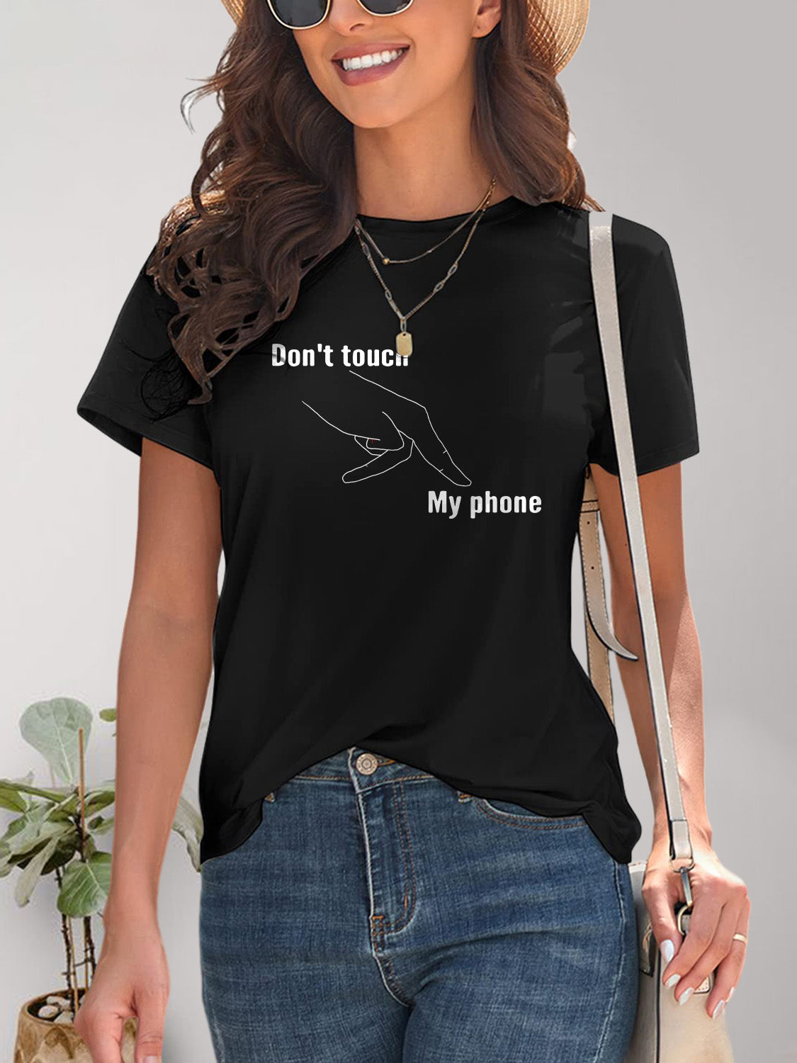 Graphic Round Neck Short Sleeve T-Shirt - Fashion Finder Hub