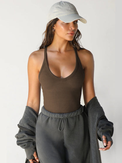 Scoop Neck Wide Strap Tank - Fashion Finder Hub