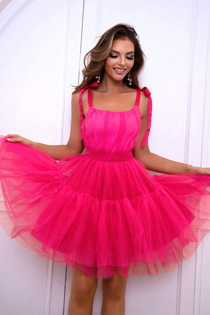 Tie-Shoulder Mesh Dress - Fashion Finder Hub