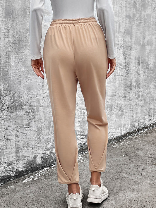 Drawstring Straight Pants with Pockets - Fashion Finder Hub