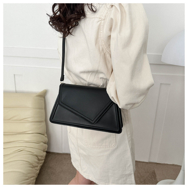 Women's Simple Textured Fashion Solid Color Shoulder Messenger Bag