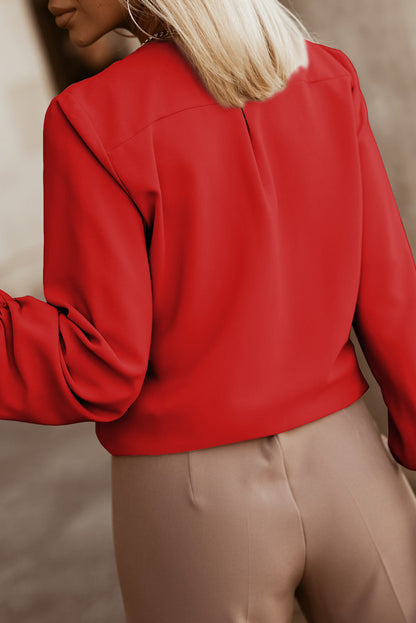 Button Up Round Neck Long Sleeve Shirt - Fashion Finder Hub