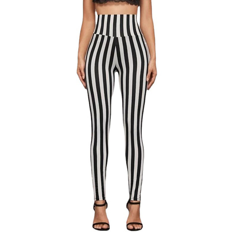 Vicki Vertical Stripes High Waist Leggings Skinny Pants 😍