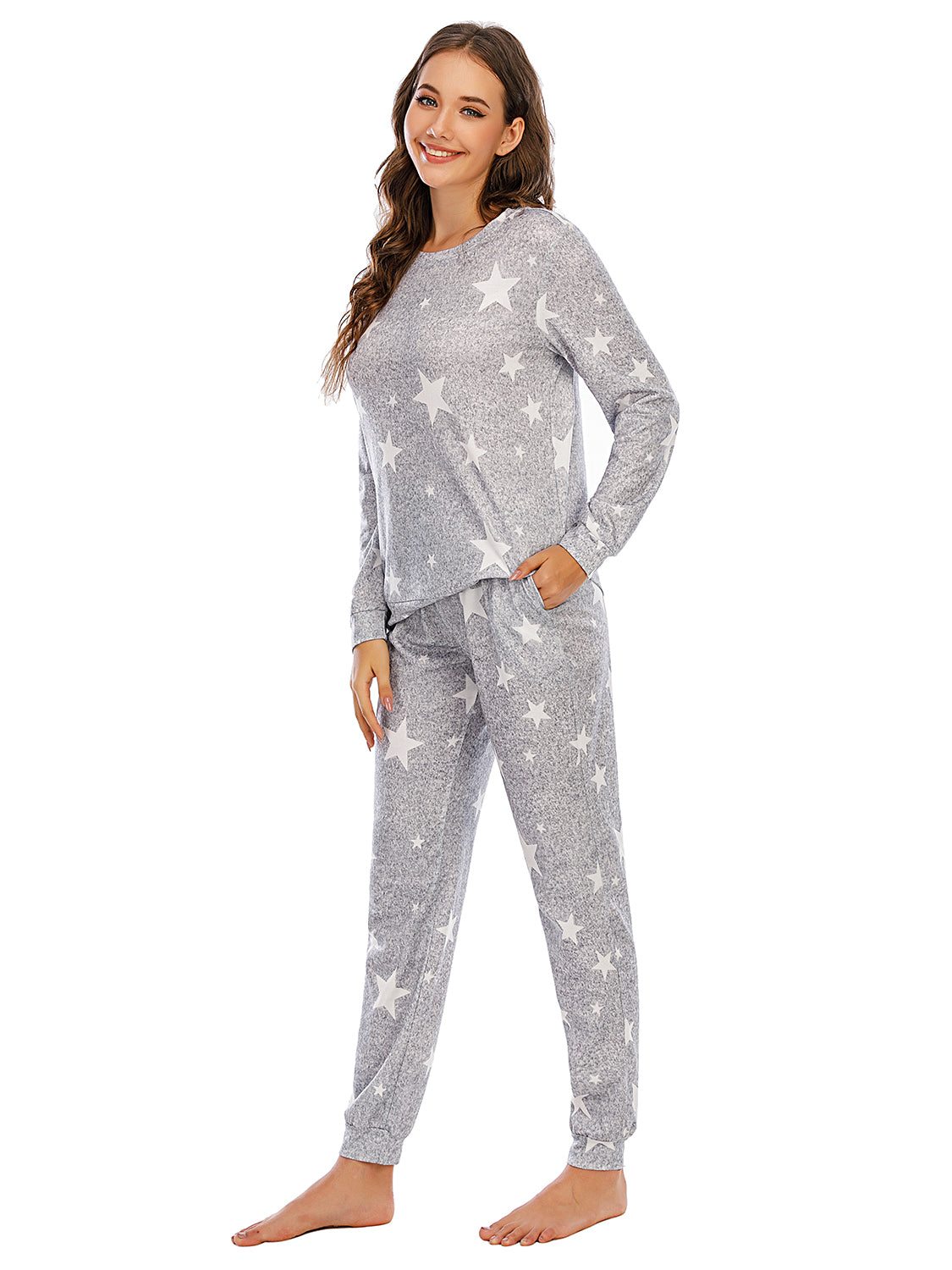 Star Top and Pants Lounge Set - Fashion Finder Hub