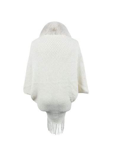 Open Front Fringe Hem Poncho - Fashion Finder Hub