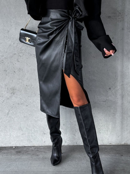 Tied High Waist Skirt - Fashion Finder Hub