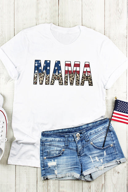 MAMA Round Neck Short Sleeve T-Shirt - Fashion Finder Hub